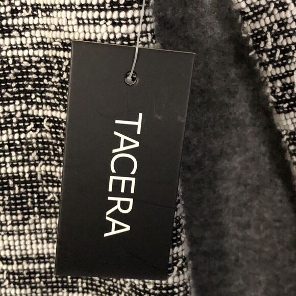 TACERA Marbled Tweed Women S Black White Shift Dress Double Bell Sleeve Pullover - Picture 5 of 16